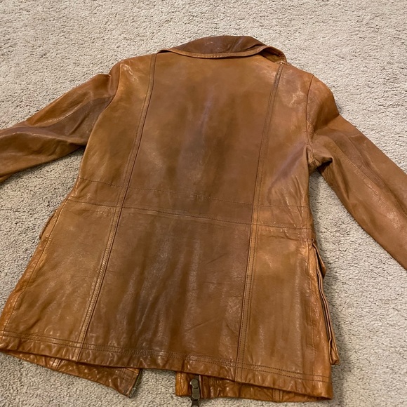 GAP vintage style leather jacket in cognac color - Picture 5 of 9